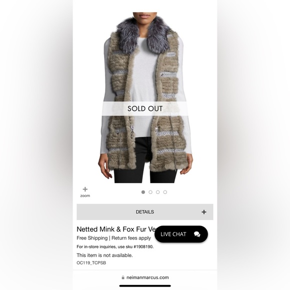 Belle Fare Chunky Knit Real Iris Mink Fur Silver Fox Collar Vest preowned - Picture 3 of 13